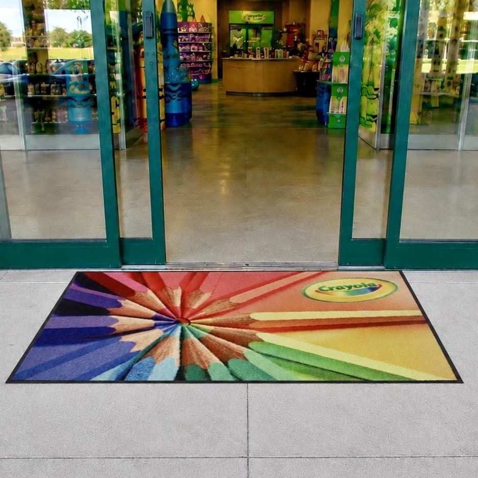 Berber HD Logo Mat installed at a Crayola store entrance