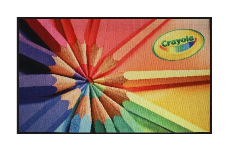 Berber HD Logo Mat isolated product view with Crayola artwork