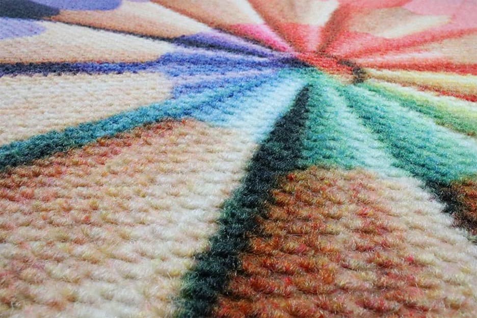 Close-up of Berber HD Logo Mat textured printed surface