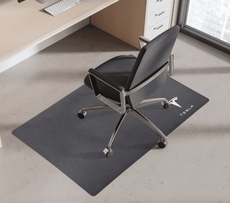 Executive Desk Mat installed under an office chair