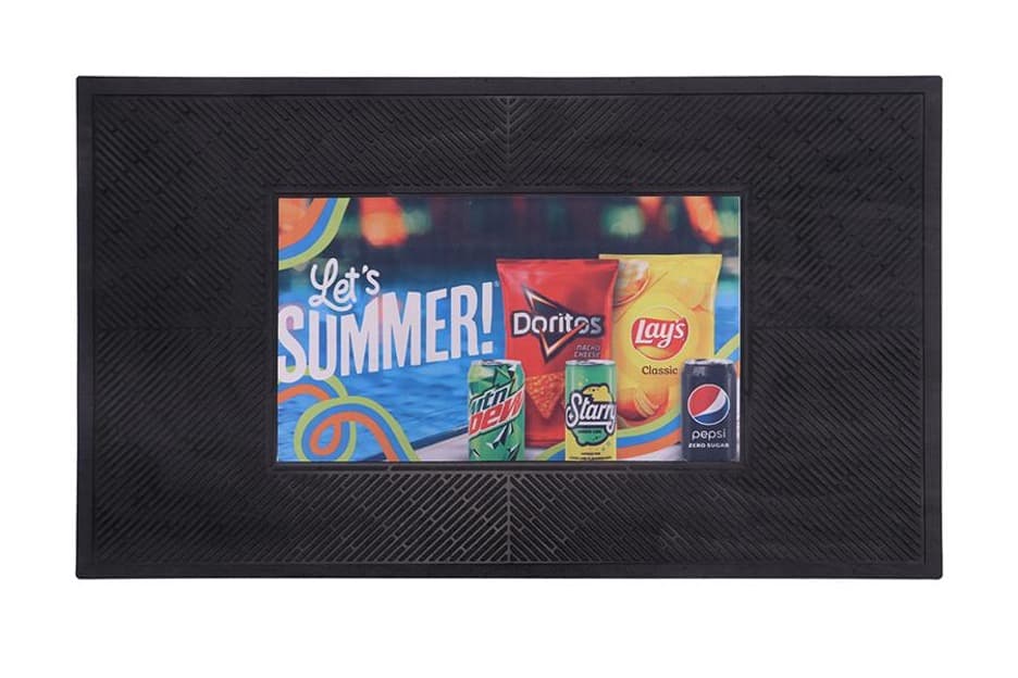 POP Scrape Promo Mat isolated product view with snack campaign artwork