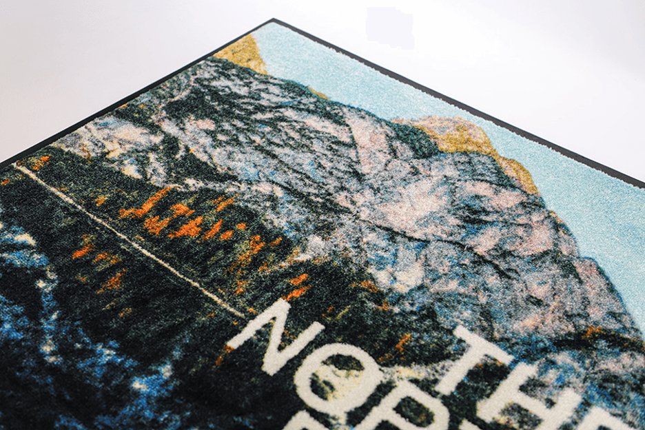 Close-up of Signature HD Indoor Logo Mat printed detail