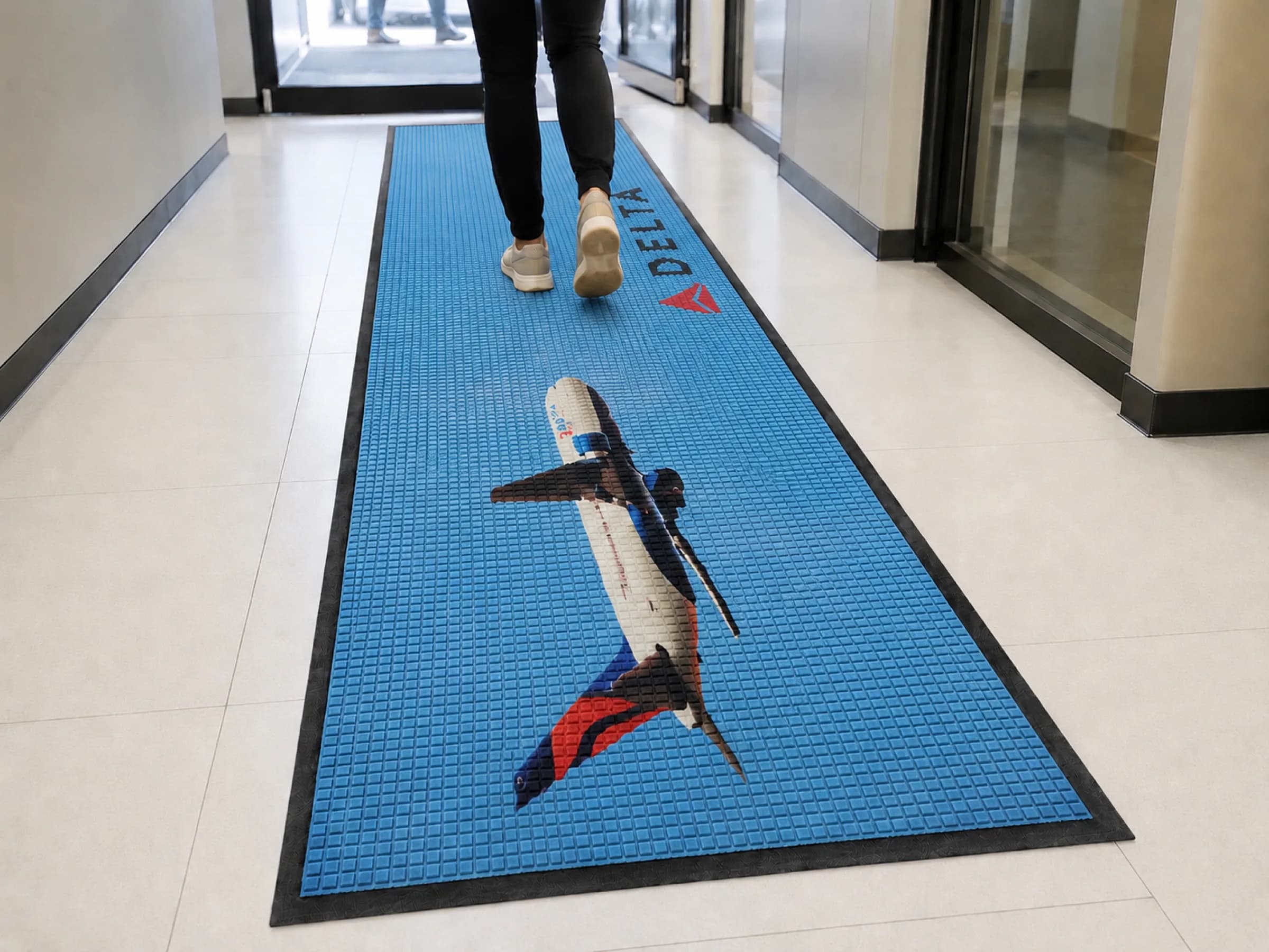 Waterhog HD custom logo runner mat for branded entrances