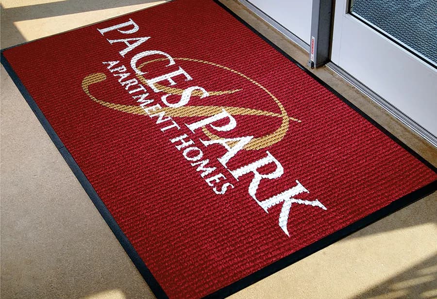 Apartment Buildings custom logo mat example