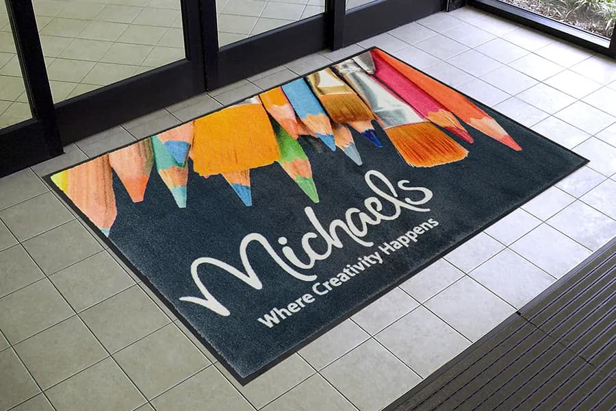 Arts & Crafts Stores custom logo mat example