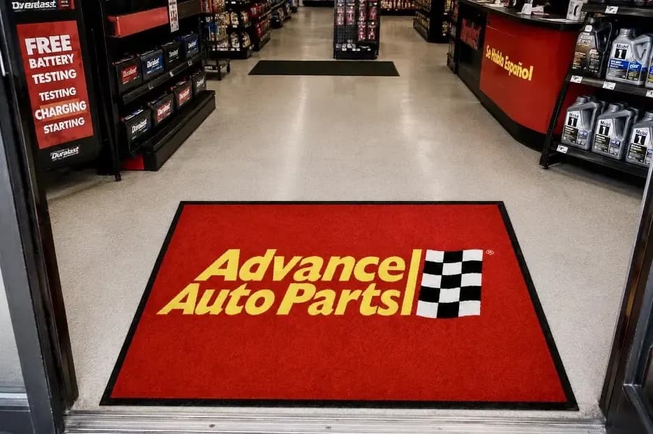 Auto Parts Stores custom logo mat example