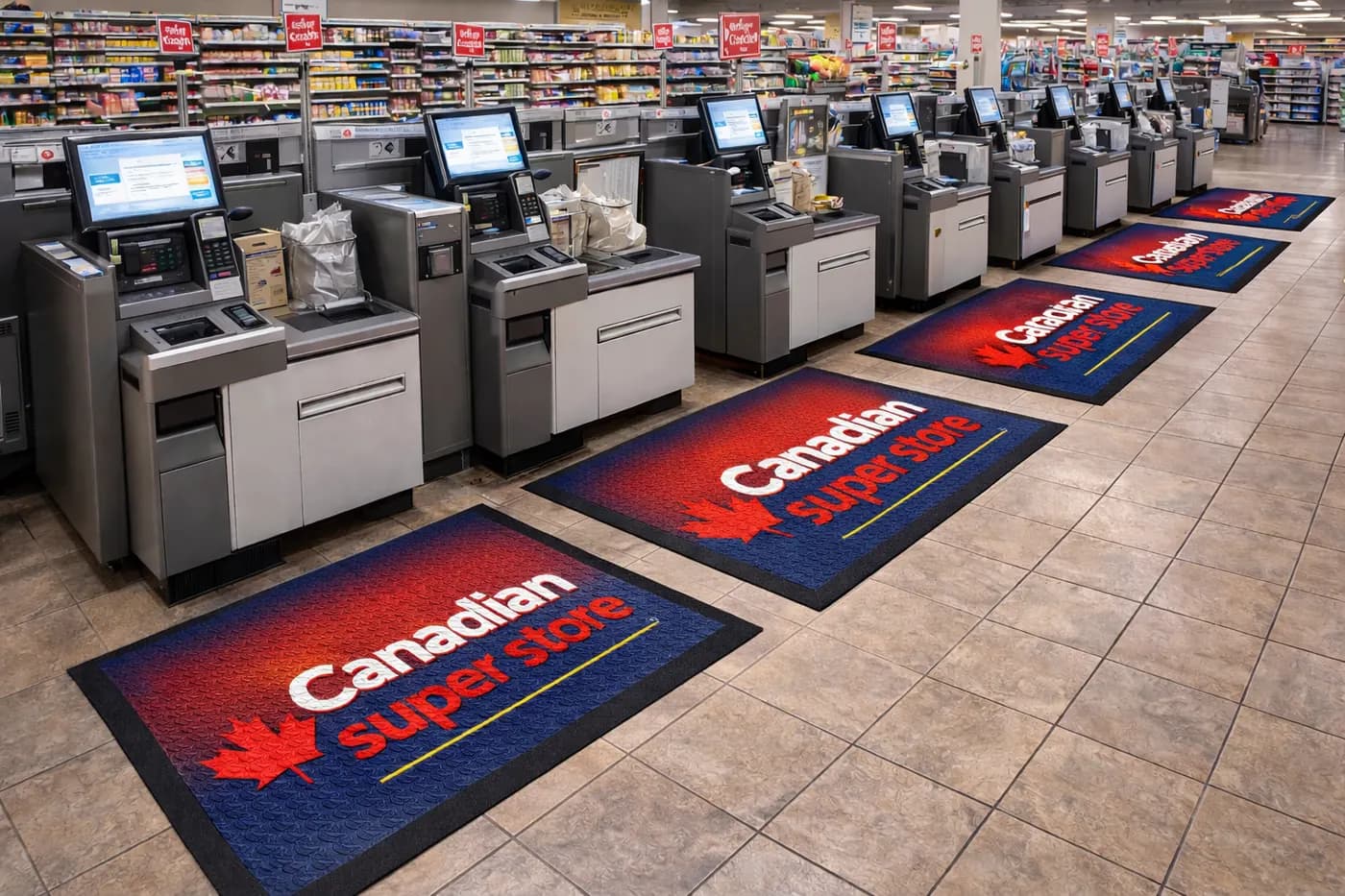 Big Box Retail custom logo mat example