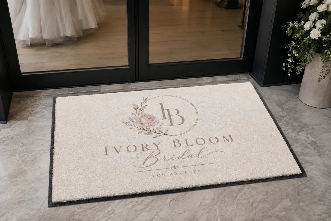 Bridal Shops custom logo mat example