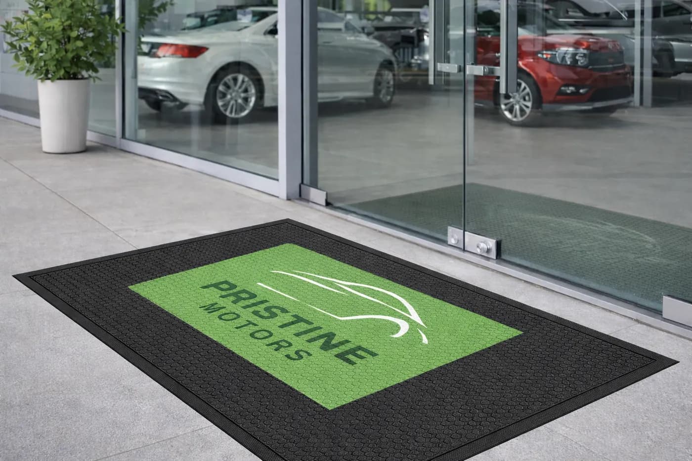 Car Dealerships custom logo mat example