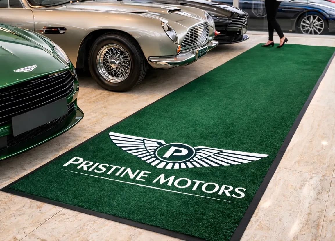 Car Showrooms custom logo mat example
