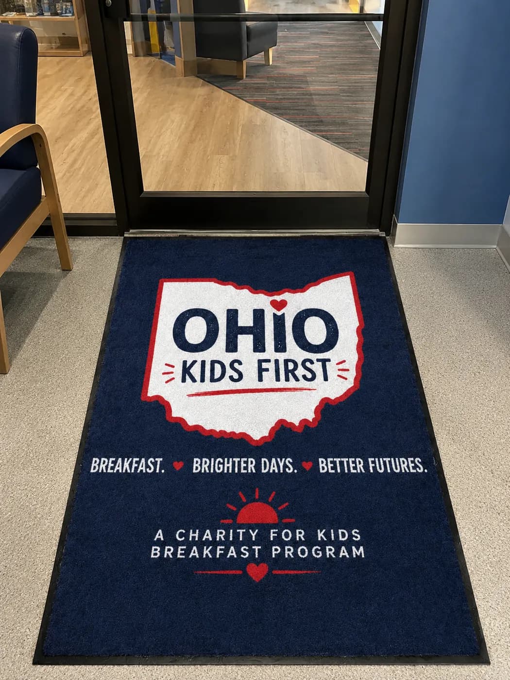 Charities & Nonprofits custom logo mat example
