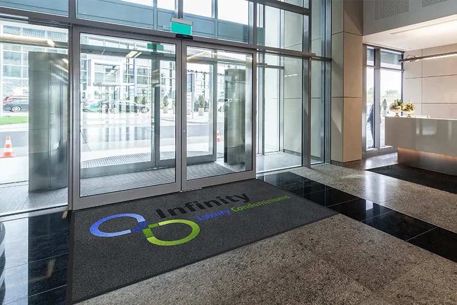 Condominiums custom logo mat example