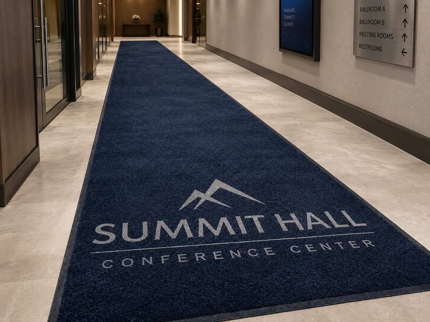 Conference Centers custom logo mat example