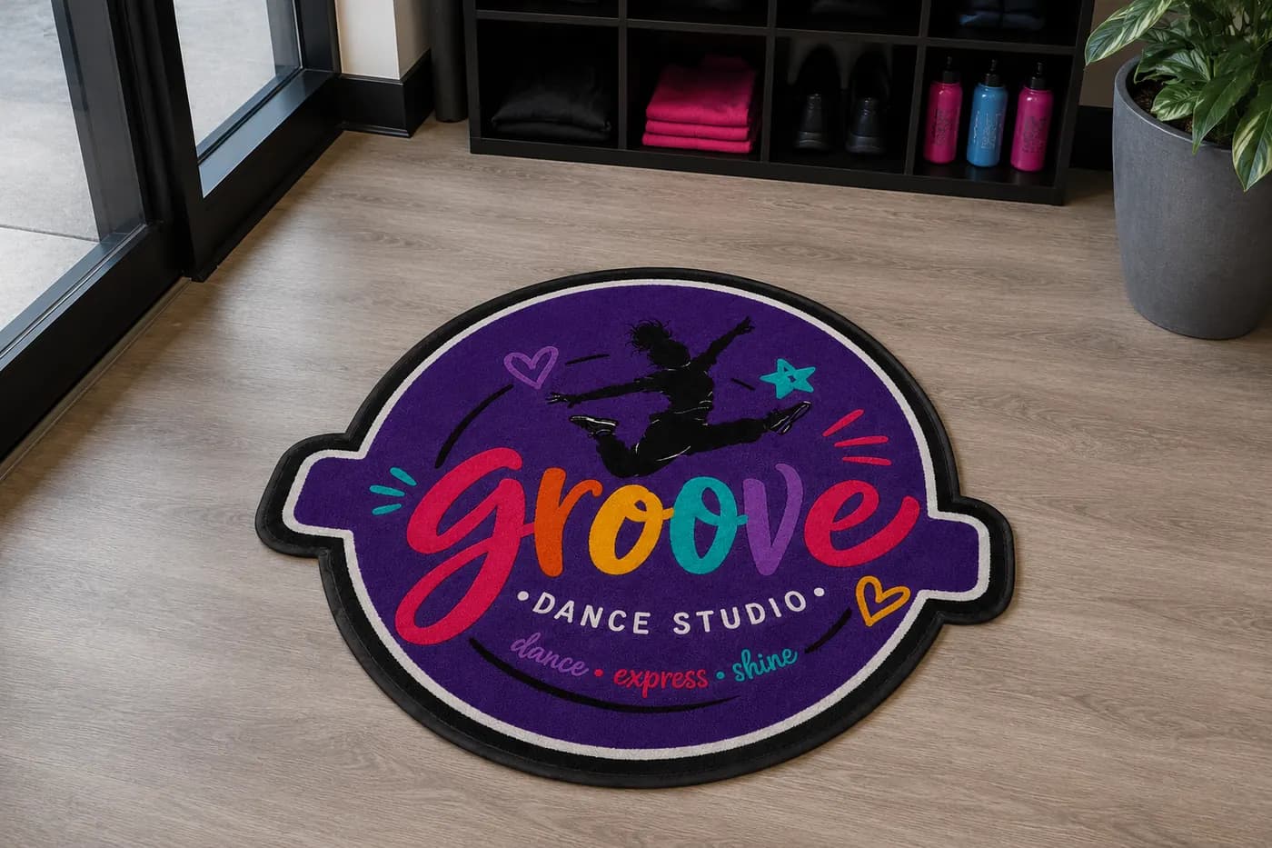 Dance Studios custom logo mat example