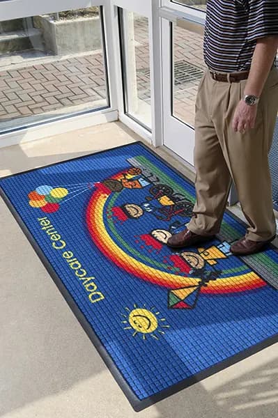 Daycare Centers custom logo mat example