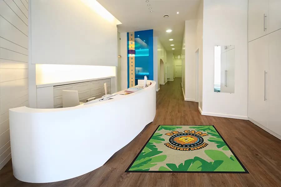 Dentists custom logo mat example