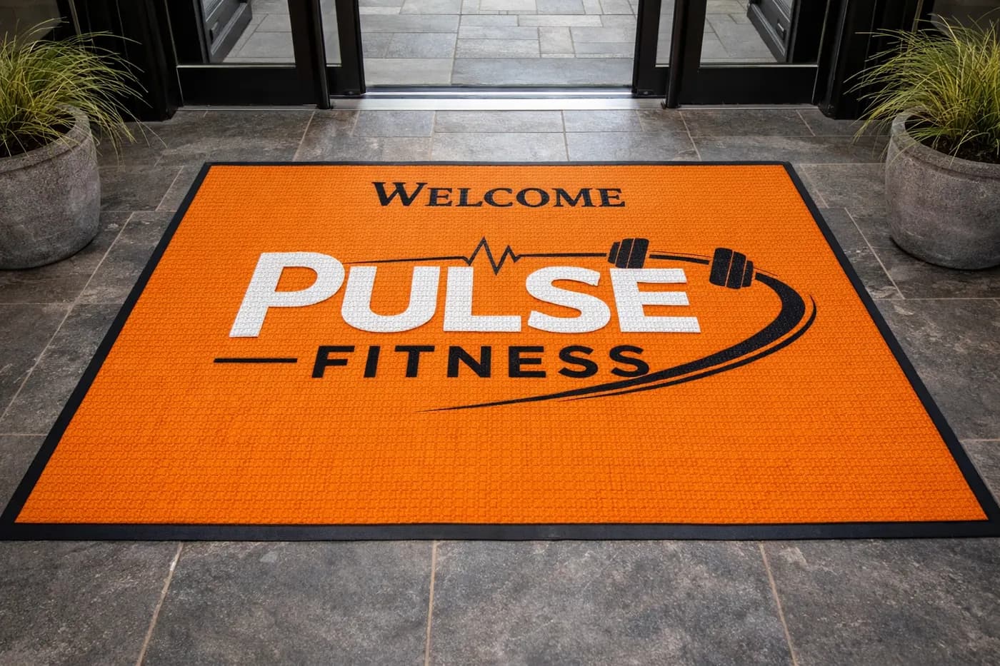 Fitness Studios custom logo mat example