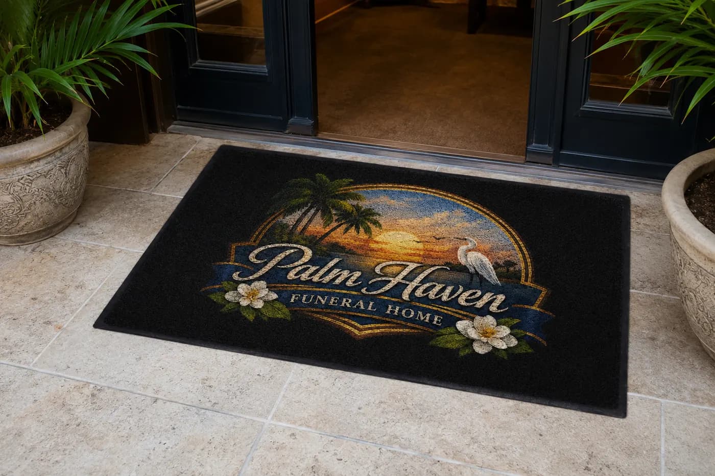 Funeral Homes custom logo mat example