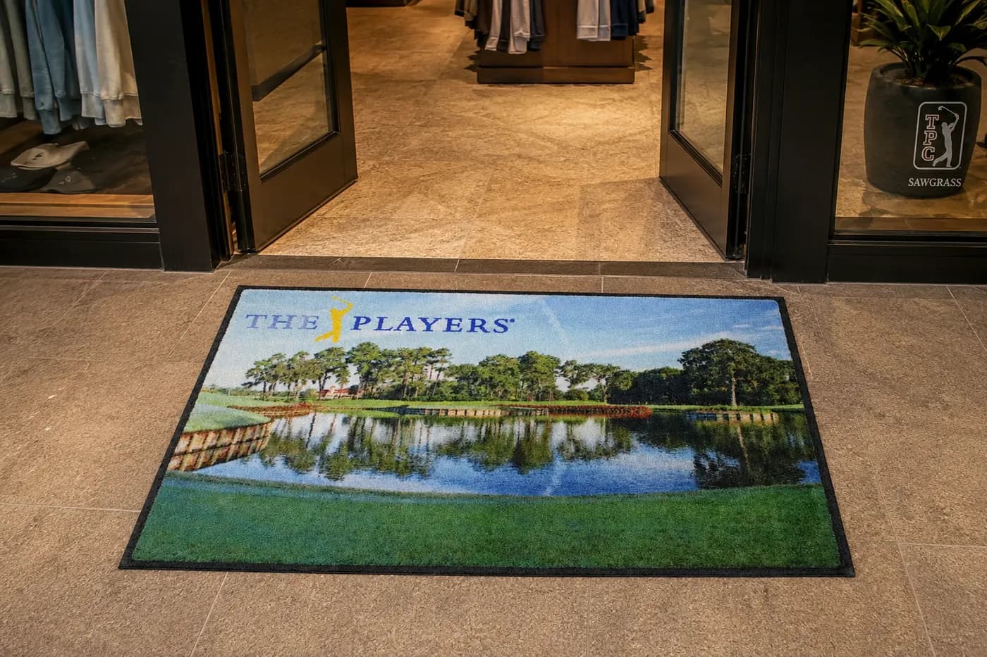 Golf Clubs custom logo mat example