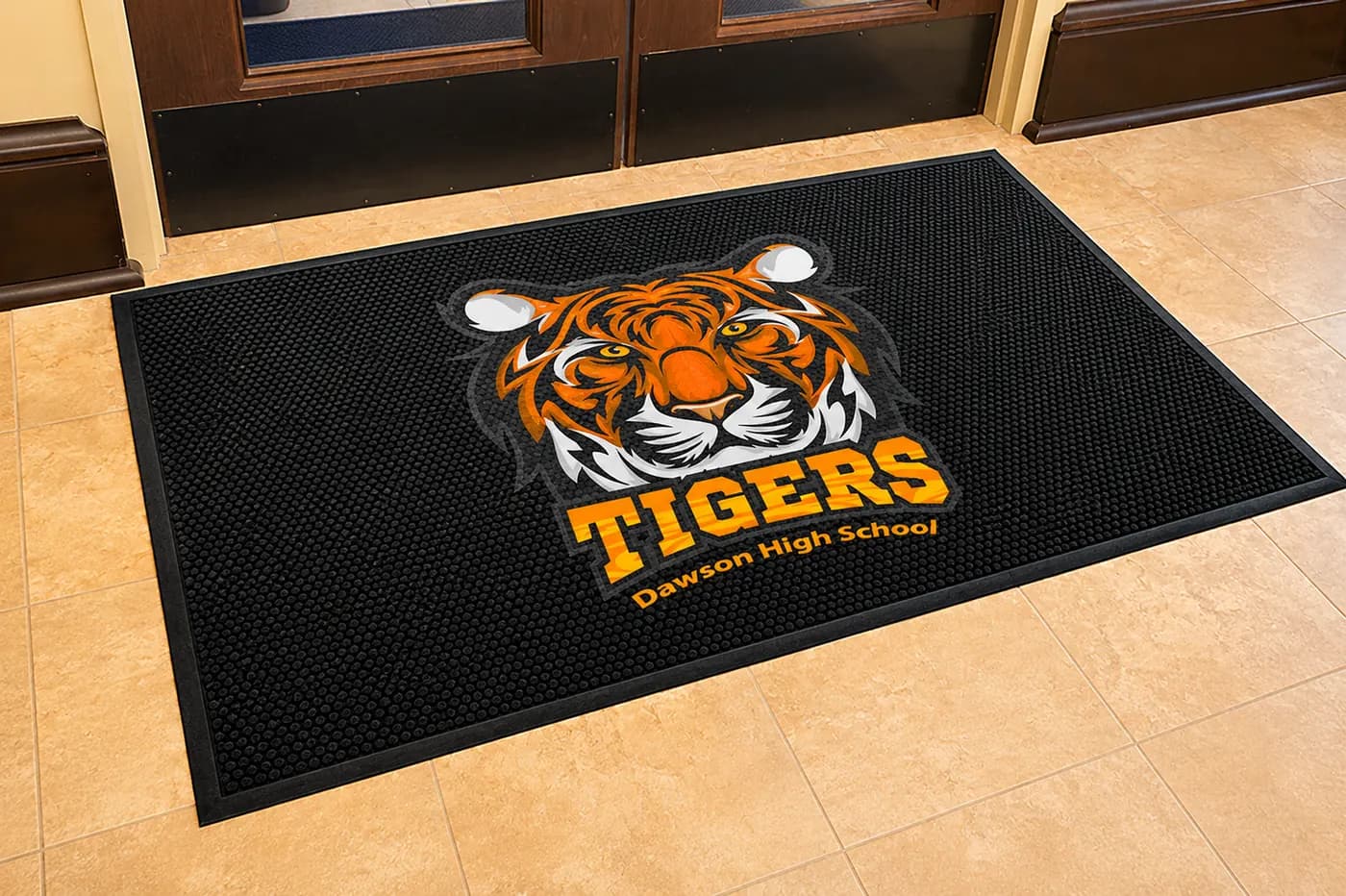 High Schools custom logo mat example