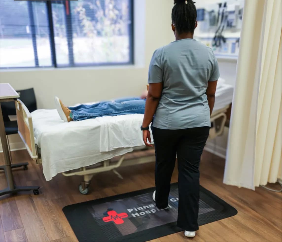 Hospitals custom logo mat example