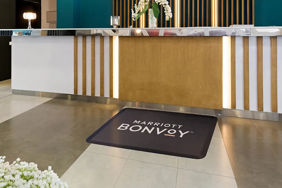 Hotels custom logo mat example