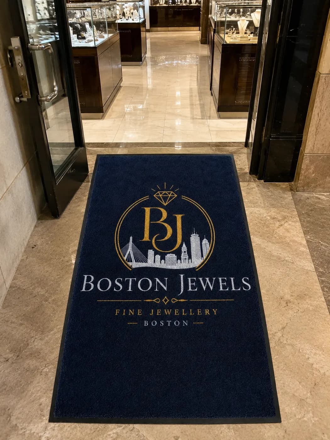 Jewelry Stores custom logo mat example
