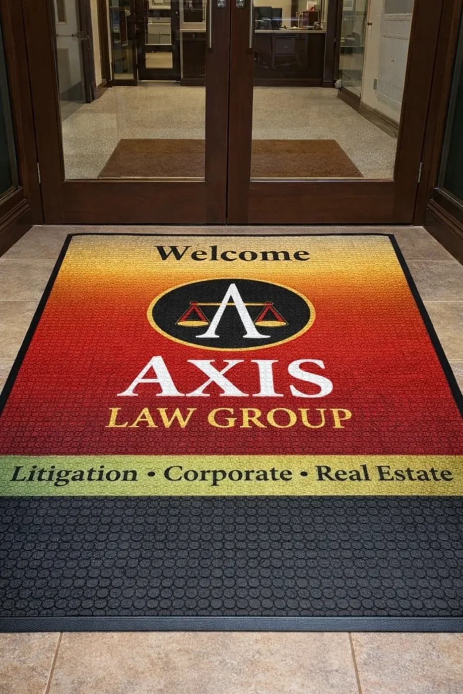Law Firms custom logo mat example