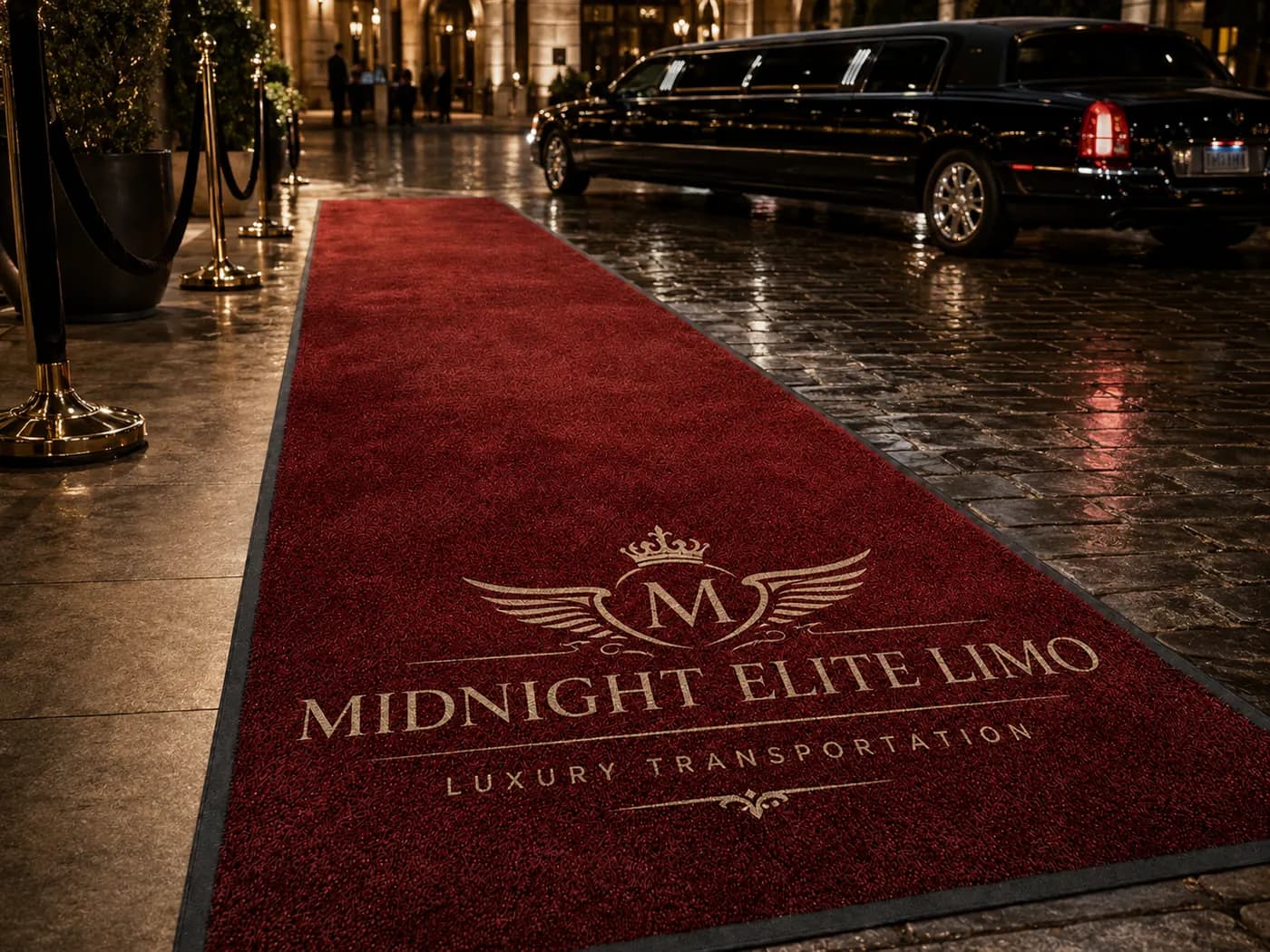 Limo Rental Companies custom logo mat example