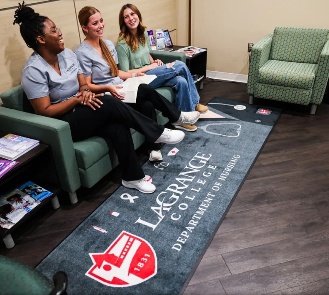 Nursing Schools custom logo mat example