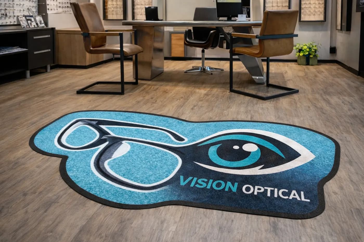 Optical Stores custom logo mat example