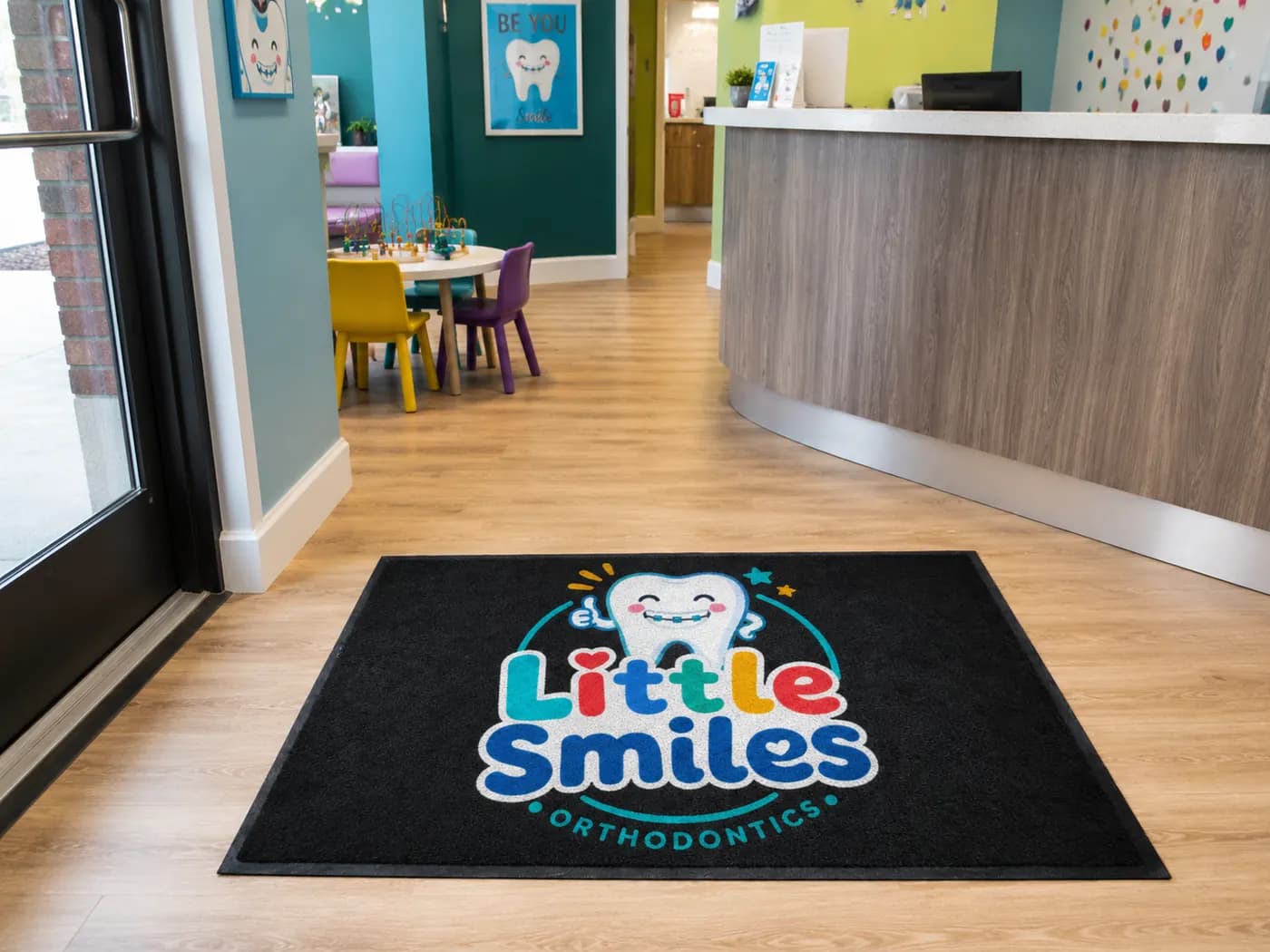 Orthodontic Offices custom logo mat example