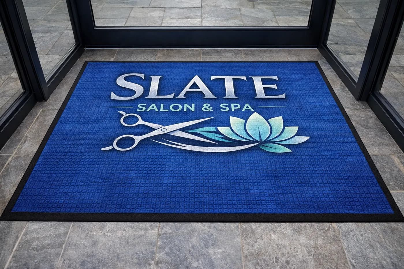 Salons custom logo mat example