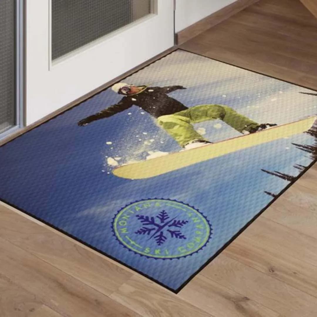 Ski Rental Shops custom logo mat example