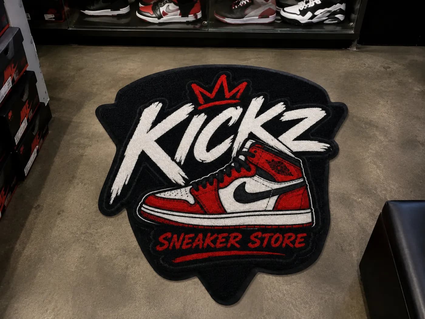 Sneaker Stores custom logo mat example