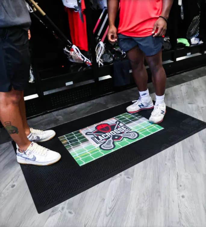 Sports Stores custom logo mat example