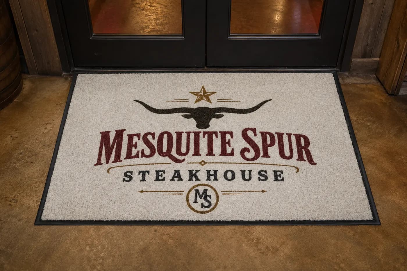 Steak House Restaurants custom logo mat example