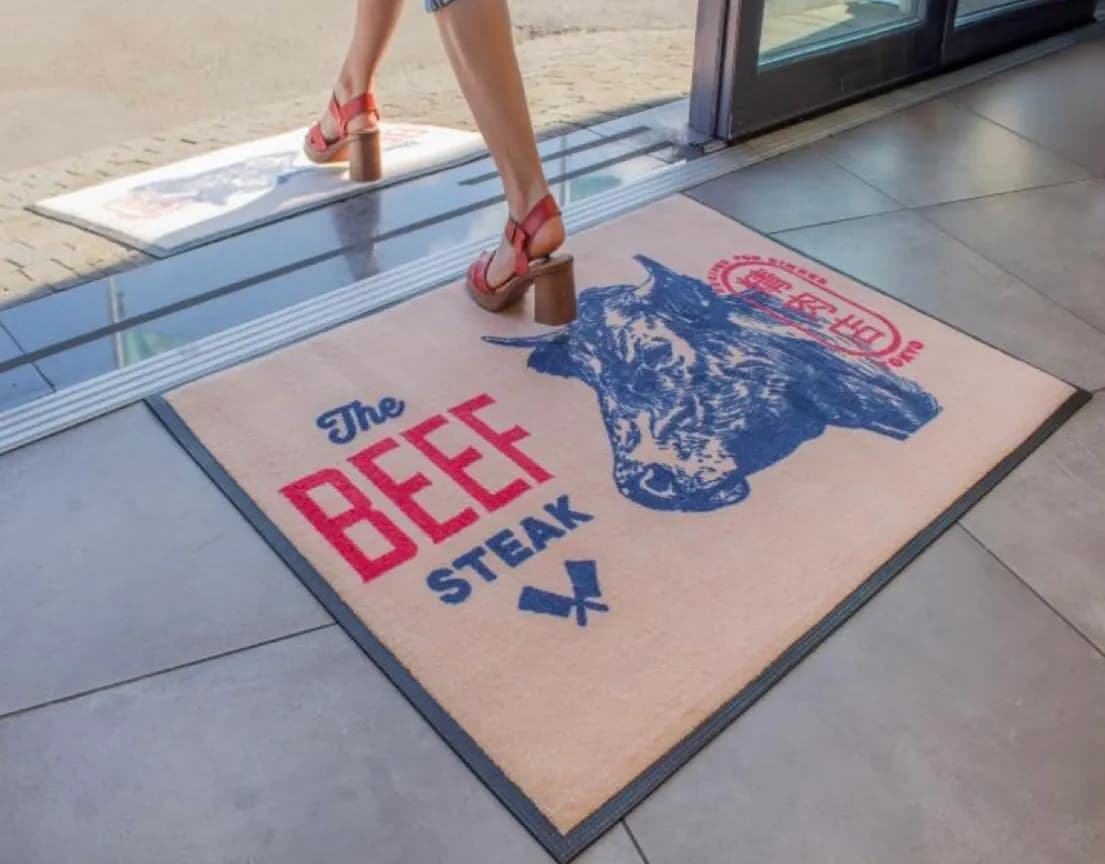 Steakhouses custom logo mat example