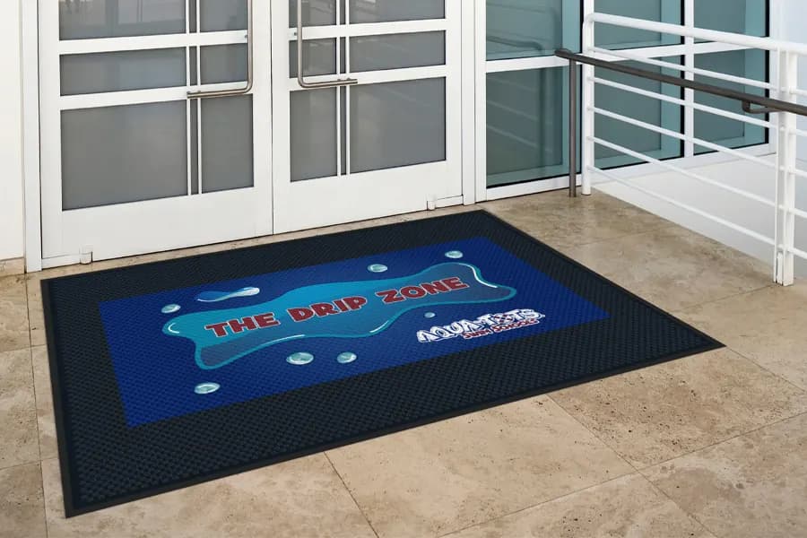 Swim Schools custom logo mat example