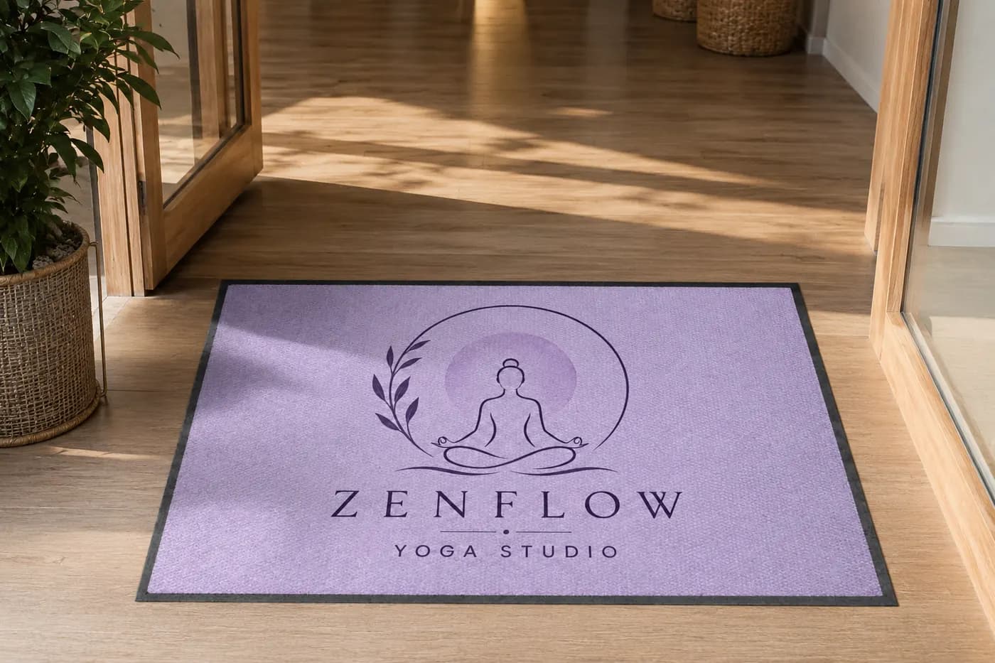 Yoga Studios custom logo mat example