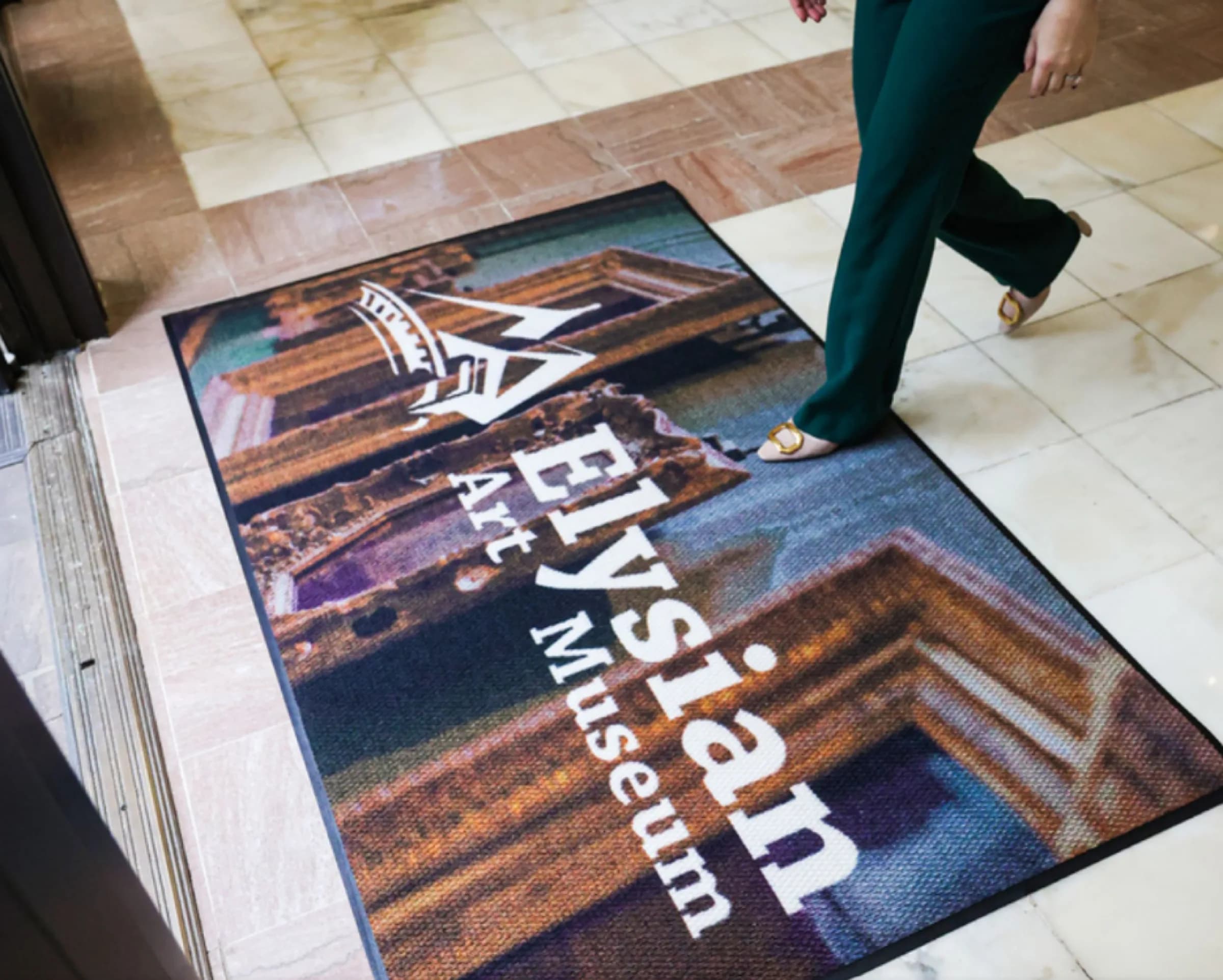 Berber HD custom logo mat for indoor business entrances