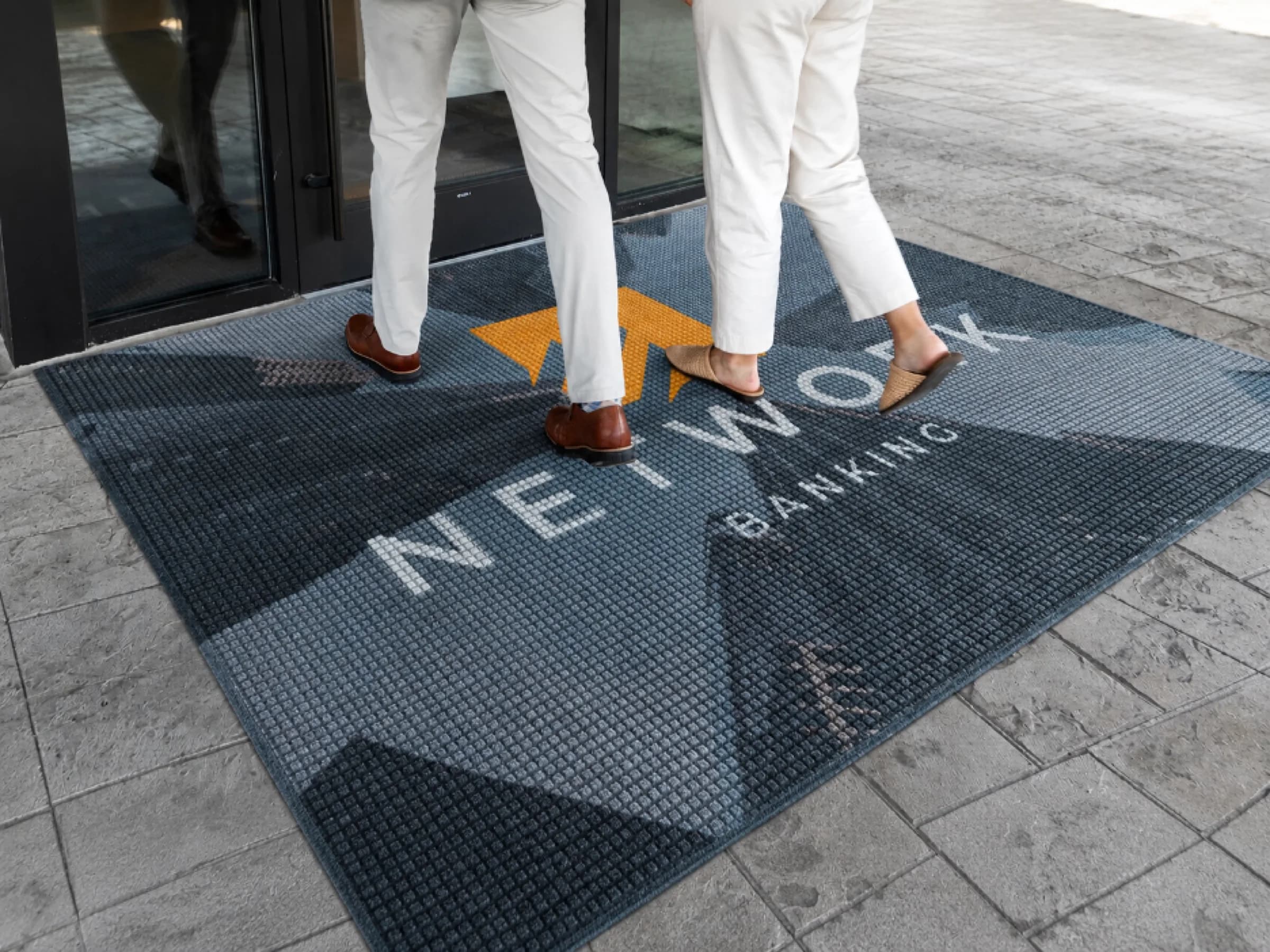 Waterhog HD custom logo mat for commercial entrances